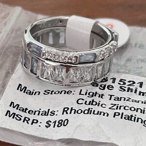 Silver-Tone Cubic Zirconia Stacking Rings - Clear